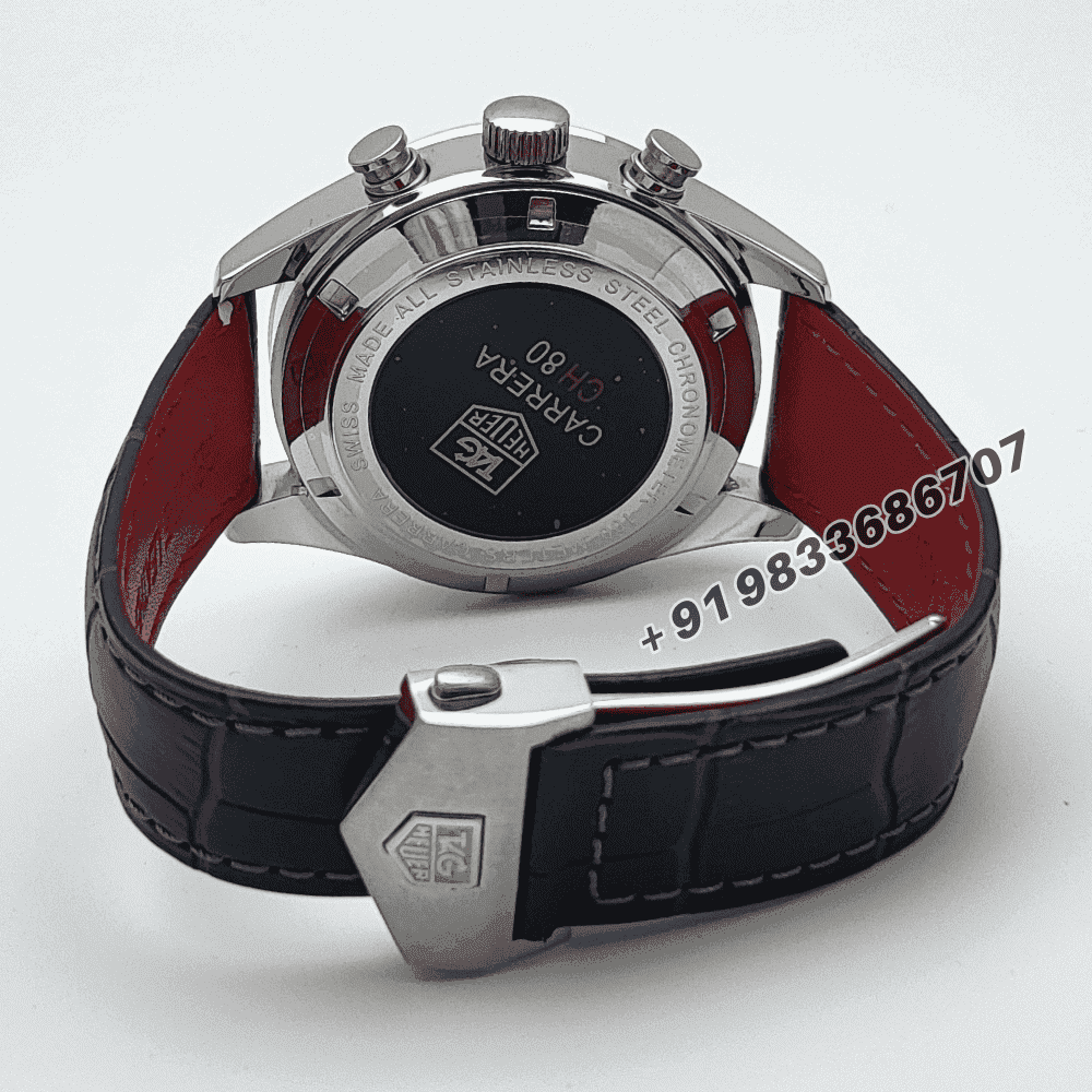 Tag Heuer Carrera Chronometer White Dial Leather Strap High Quality Chronograph Watch Billionare Watches